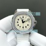 PP+ Factory 1:1 Clone Gain Weight Patek Philippe Aquanaut Diamond Watch Cream Dial 